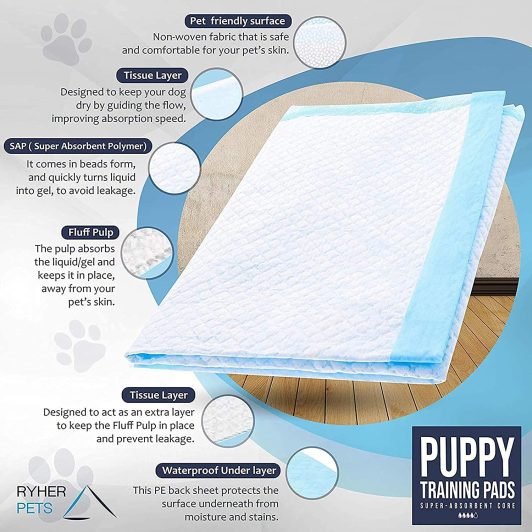 ShopHut Pet Training Pads Leak Proof Super Absorbent Large Dog Pee Pads For Puppy Dog Cat 60 x 60cm