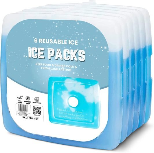Sterun Reusable Ice Pack Slim & Lightweight Freezer Cold Packs for Lunch Boxes, Coolers & Camping