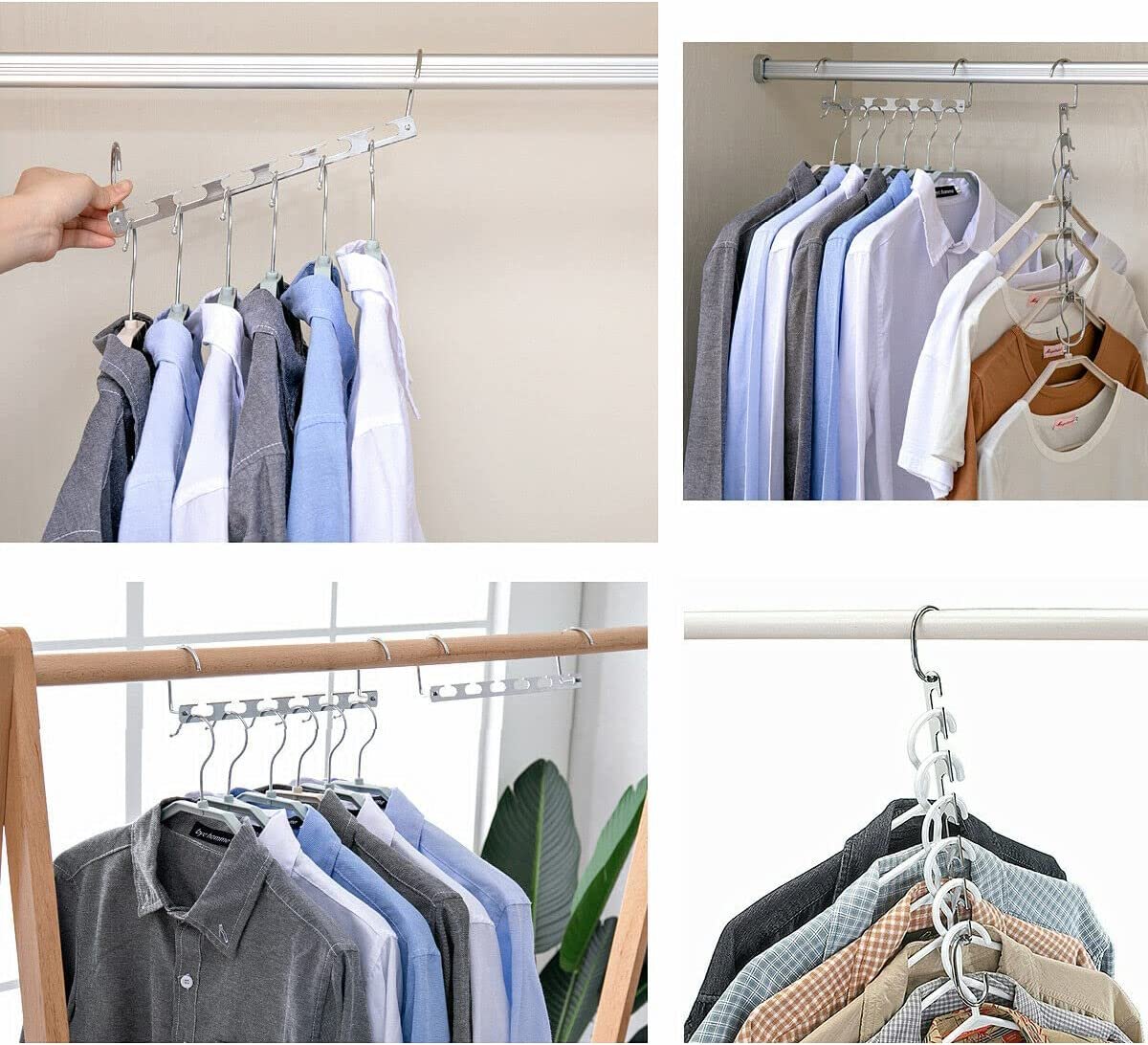 ShopHut Space Saving Metal Hangers Holder Clothing Rack Hanger Multiple ...