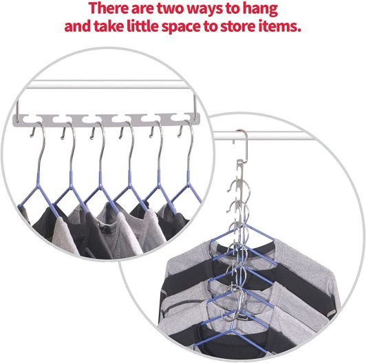 ShopHut Space Saving Metal Hangers Holder Clothing Rack Hanger
